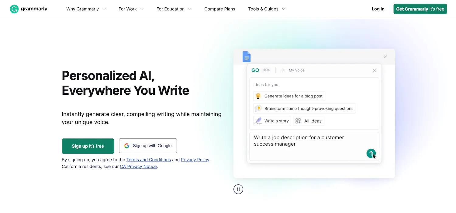 best-ai-tools-for-small-business-startups-grammarly-home