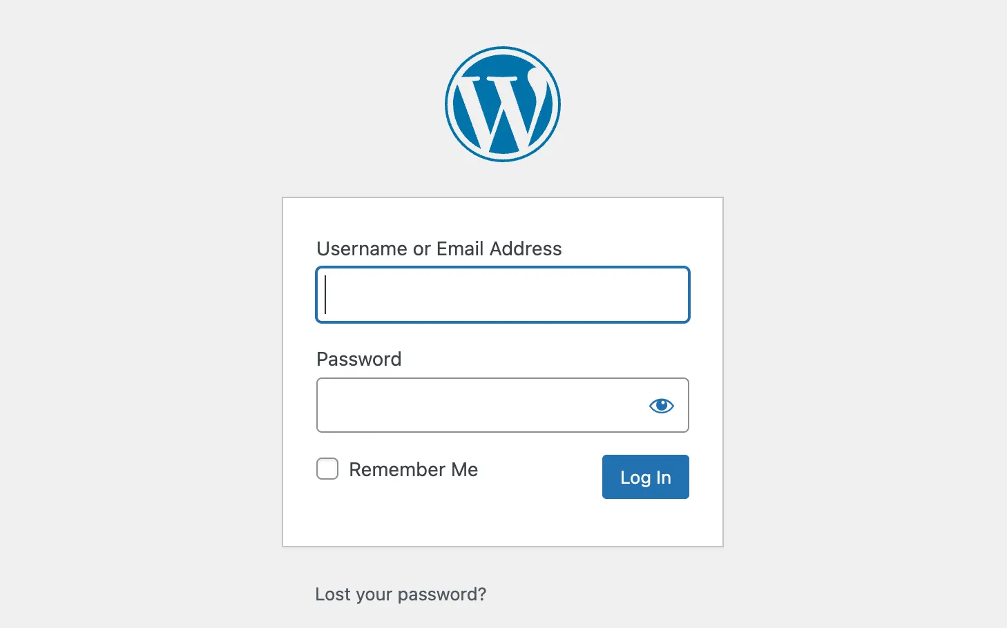 wordpress website login